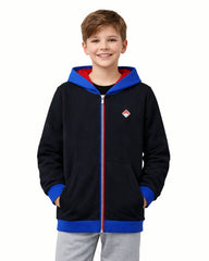 Bahçeşehir College Black, Logoed Red and Blue Zippered College Jacket