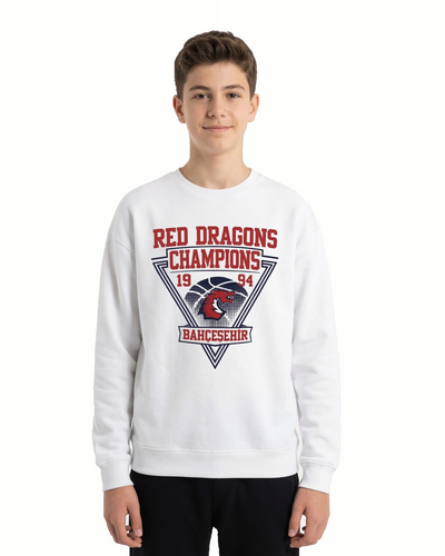 Bahçeşehir Red Dragons Beyaz Sweatshirt