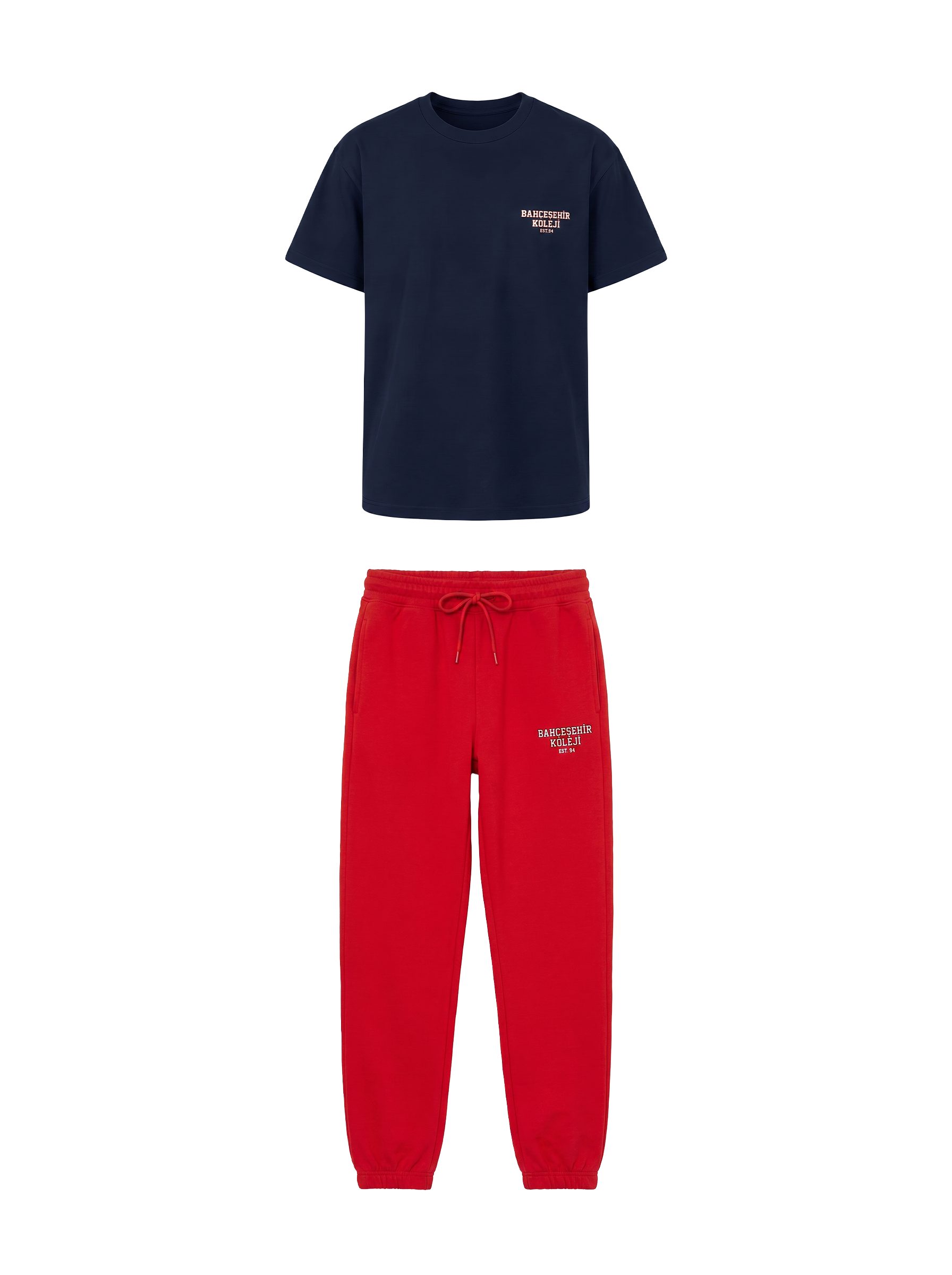 Bahçeşehir Koleji 26-27 Yeni Sezon Özel Tasarım T-Shirt + Özel Tasarım Kırmızı Eşofman