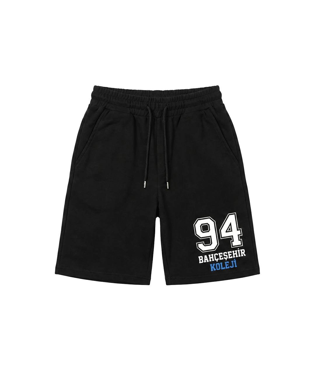 Bahçeşehir College EST94 Series White-Blue Printed Black Shorts