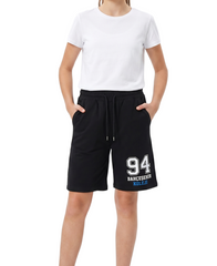 Bahçeşehir College EST94 Series White-Blue Printed Black Shorts