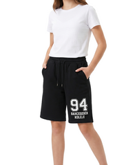 Bahçeşehir College EST94 Series Black Shorts with White Print