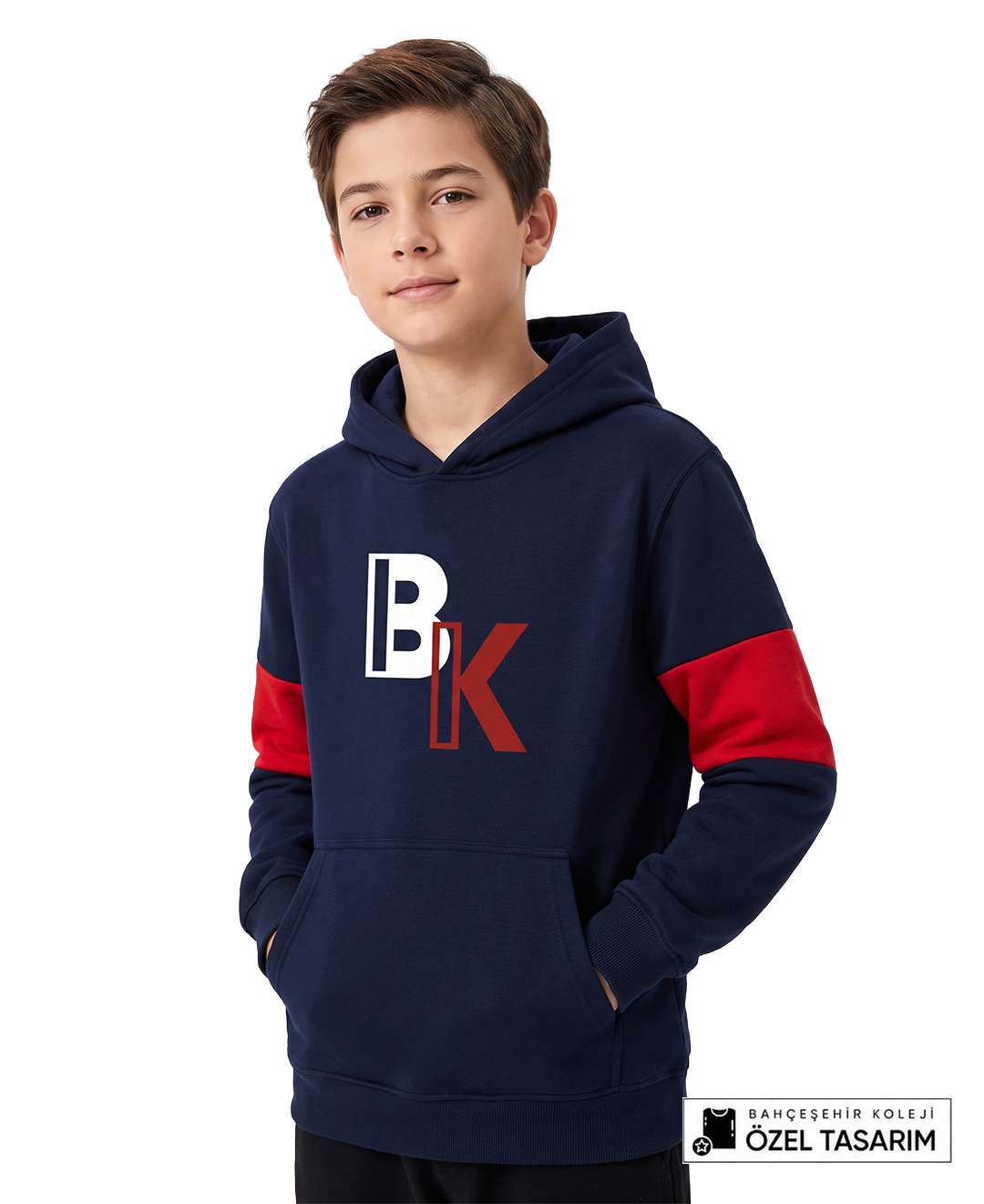Bahçeşehir Özel BK Baskılı Kapüşonlu Sweatshirt